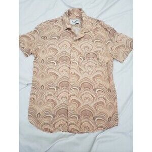 Corridor NYC Mens XS Button Up Marbleized Short Sleeve 100% Lyocell Shirt